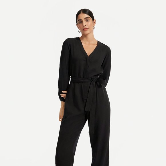 Everlane The Drape Jumpsuit size 00 in Black - Picture 1 of 8